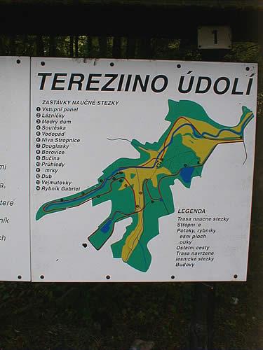 Terezino údolí mapa